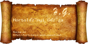 Hortolányi Géza névjegykártya