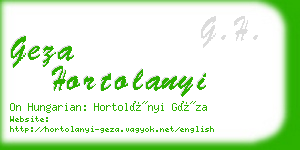 geza hortolanyi business card